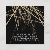 Scheren en kam Elegante Glitter Abstracte Lijnen Vierkante Visitekaartje (Achterkant)