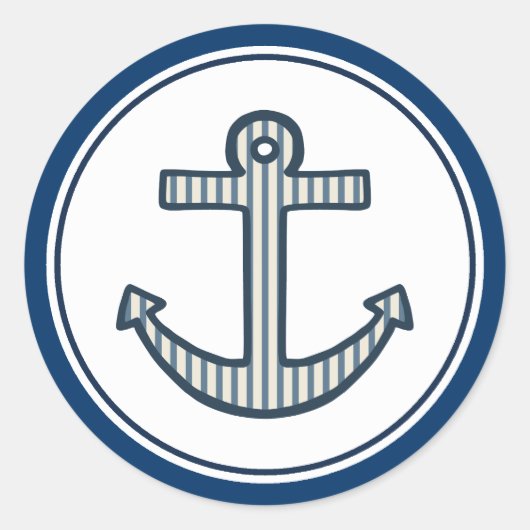 Scheren in Nautisch Blauw Anker Stickers (Voorkant)