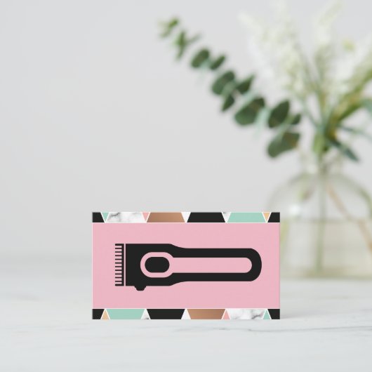 Scheren voor haar | Modern geometrisch patroon Visitekaartje (Staand voorkant)