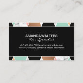 Scheren voor haar | Modern geometrisch patroon Visitekaartje (Achterkant)