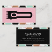 Scheren voor haar | Modern geometrisch patroon Visitekaartje (Voorkant / Achterkant)