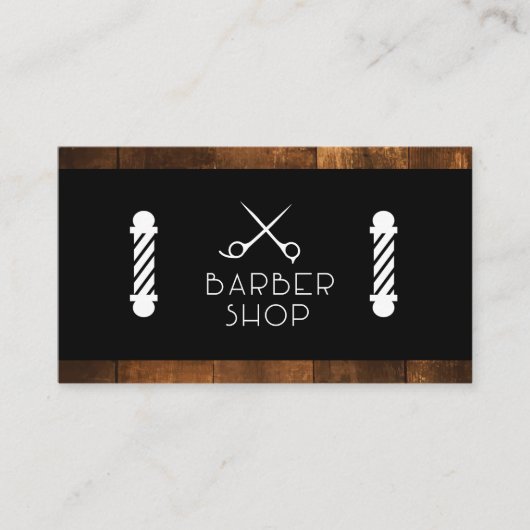 Scheren voor Kappersstokken | Houten Afwerking Visitekaartje (Voorkant)