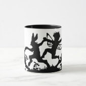 Scherenschnitte Antiek Briefkaart Fairies Bunnies Mok (Midden)