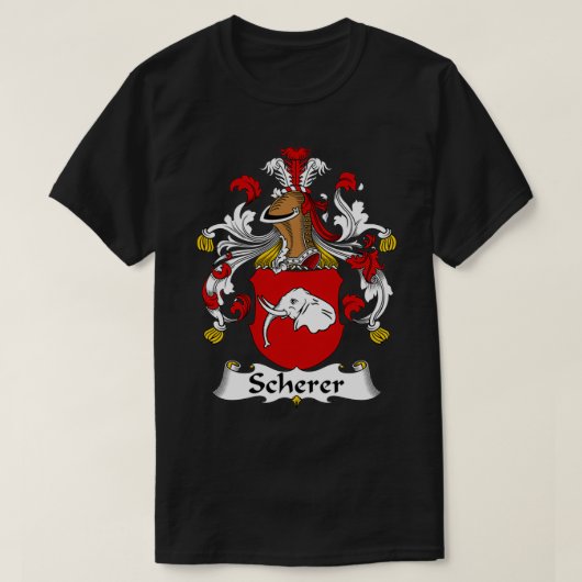 Scherer Coat of Arms Family Crest T-shirt (Design voorkant)