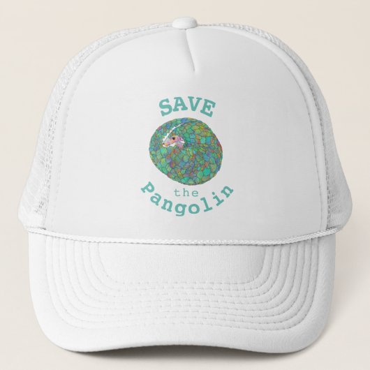 Scherm de Pangolin slogan teal Trucker Pet (Voorkant)