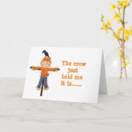 SCHERM EN KROW MET "BIRTHDAY WISHES"-KAART KAART (Gele Bloem)