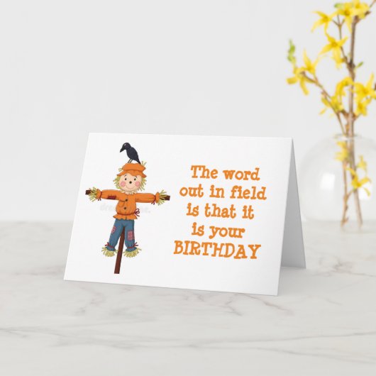 SCHERM EN KROW MET "BIRTHDAY WISHES"-KAART KAART (Gele Bloem)