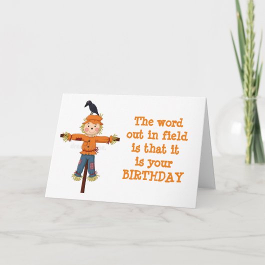 SCHERM EN KROW MET "BIRTHDAY WISHES"-KAART KAART (Voorkant)