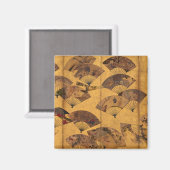 Scherm met gekatterde ventilatoren, Edo-periode do Magneet (Voorkant / Achterkant)