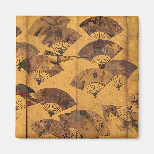 Scherm met gekatterde ventilatoren, Edo-periode do Magneet (Voorkant)