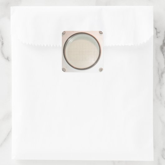 scherm met Oscilloscoop Vierkante Sticker (Tas)