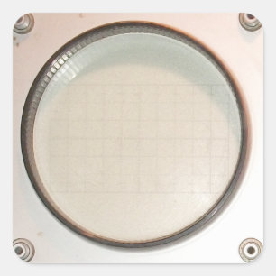 scherm met Oscilloscoop Vierkante Sticker