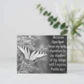 SCHERM PSALM 63:7 W/BUTTERFLIES BRIEFKAART (Staand voorkant)