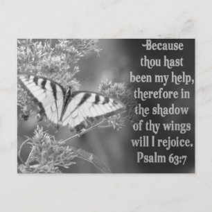 SCHERM PSALM 63:7 W/BUTTERFLIES BRIEFKAART