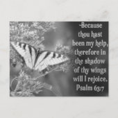 SCHERM PSALM 63:7 W/BUTTERFLIES BRIEFKAART (Voorkant)