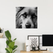 SCHERM TERRIER DOG BLACK EN WHITE POSTER (Thuiskantoor)
