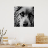 SCHERM TERRIER DOG BLACK EN WHITE POSTER (Keuken)