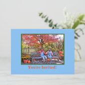 SCHERMBUDDIES DIE OP BENCH HALLOWEEN ZITTEN KAART (Staand voorkant)