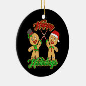 Schermen Kerstmis Gingerbread Mannen Vakantie Kers Keramisch Ornament (Rechts)