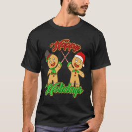 Schermen Kerstmis Gingerbread Mannen Vakantie Kers T-shirt