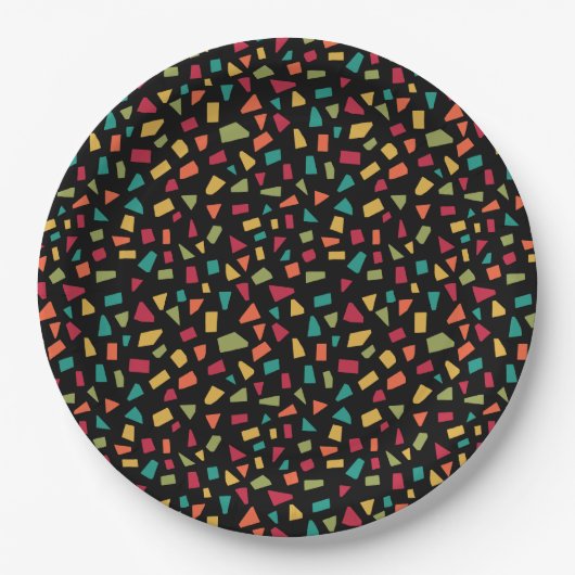 Schermen - Kleuren 02 - op zwart Papieren Bordje (Voorkant)