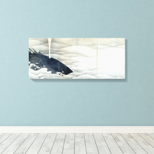 Schermen over olifanten en walvissen van Ito Jakuc Canvas Afdruk (Insitu (Houten vloer))