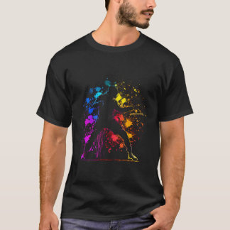 Schermen Sport Kleurrijke Atleet Schermen Sport Fe T-shirt