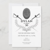 Schermen Verjaardagsfeest Folie Épée Saber Toernoo Kaart (Voorkant)