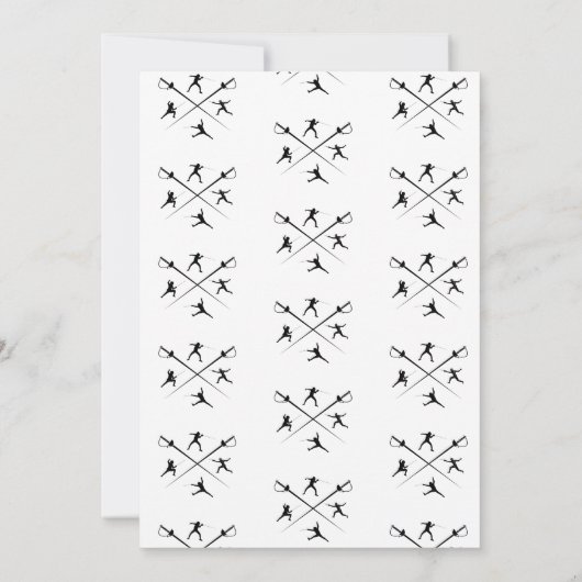 Schermen Verjaardagsfeest Folie Épée Saber Toernoo Kaart (Achterkant)