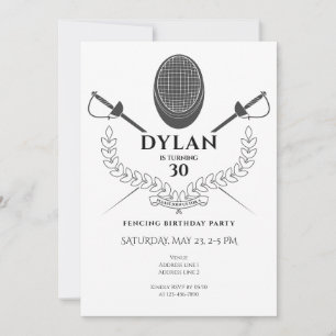 Schermen Verjaardagsfeest Folie Épée Saber Toernoo Kaart