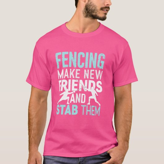 Schermen Zwaard Vecht Zwaard Swordsmanship Epee Fo T-shirt (Voorkant)