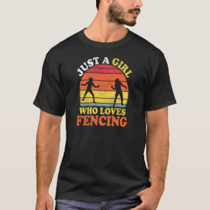 Schermer Vintage Gewoon Een Meisje Dat Van Scherme T-shirt