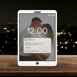 Schermfoto van gsm-slot bedankkaart