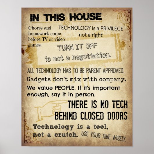 Schermregels voor thuisgebruik poster (Voorkant)