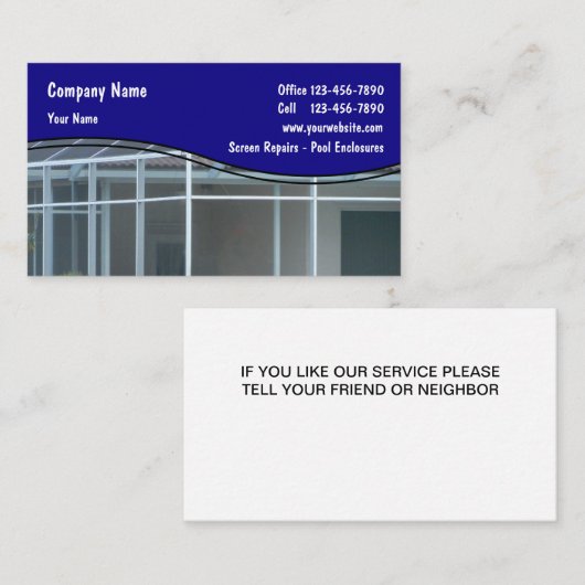 Schermreparatie-Visitekaartjes Visitekaartje (Voorkant / Achterkant)