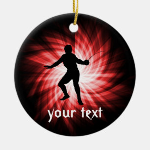 Schermsilhouet; rood keramisch ornament