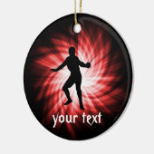 Schermsilhouet; rood keramisch ornament (Links)