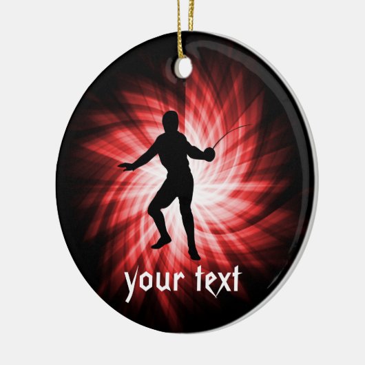 Schermsilhouet; rood keramisch ornament (Links)