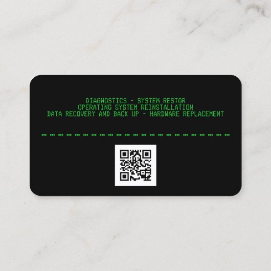 Schermstijl computer opnieuw instellen visitekaartje (Achterkant)