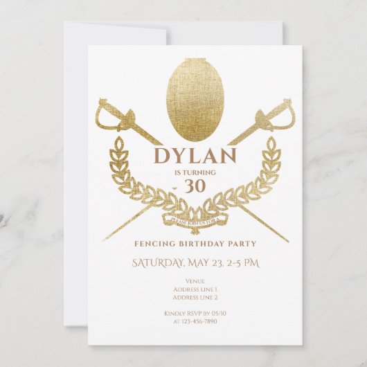 Schermtoernooi Verjaardagsfeest Folie Épée Saber Kaart (Voorkant)