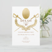 Schermtoernooi Verjaardagsfeest Folie Épée Saber Kaart (Staand voorkant)