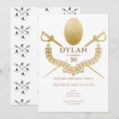 Schermtoernooi Verjaardagsfeest Folie Épée Saber Kaart (Voorkant / Achterkant)