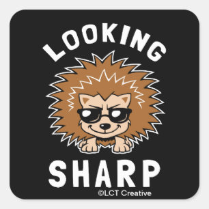 Scherp bekijken vierkante sticker