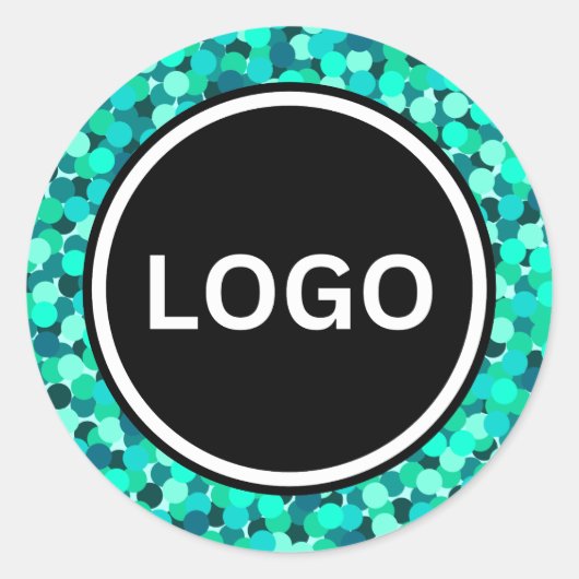 Scherp Blauwgroen Abstract modern glinsteren Ronde Sticker (Voorkant)