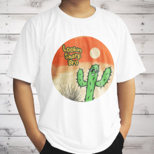Scherp bro Retro Vintage Woestijnsfeer Cactus T-shirt