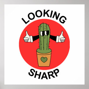 Scherp Cactus Grappig Poster