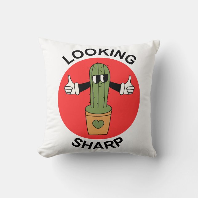 Scherp  Cactus Pun Kussen (Voorkant)