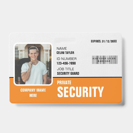 Scherp en professioneel: aangepaste beveiligings-I Badge (Voorkant)