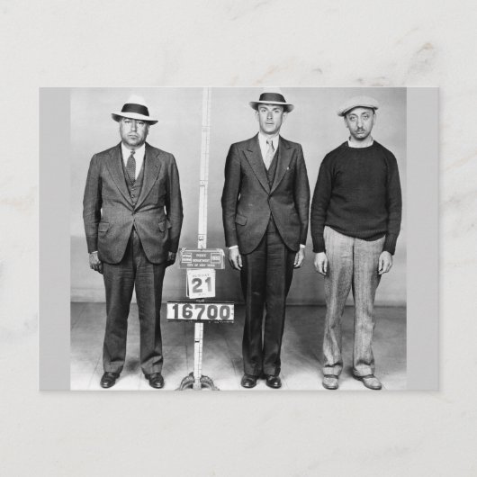 Scherp gedrukte Mannen: 1933 Briefkaart (Voorkant)