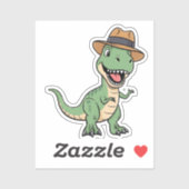 Scherp geklede Dino Sticker (Vel)